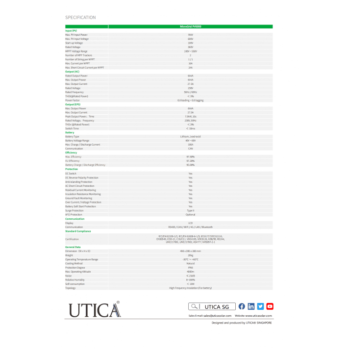 Hybrid Inverter with Li-ion Battery (PV6000) 4